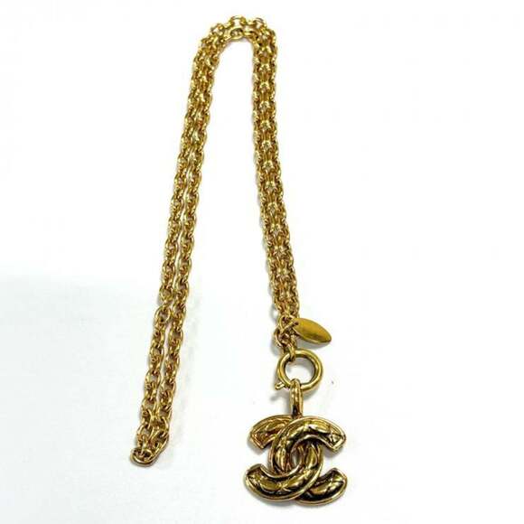 CHANEL Vintage Gold Logo Necklace